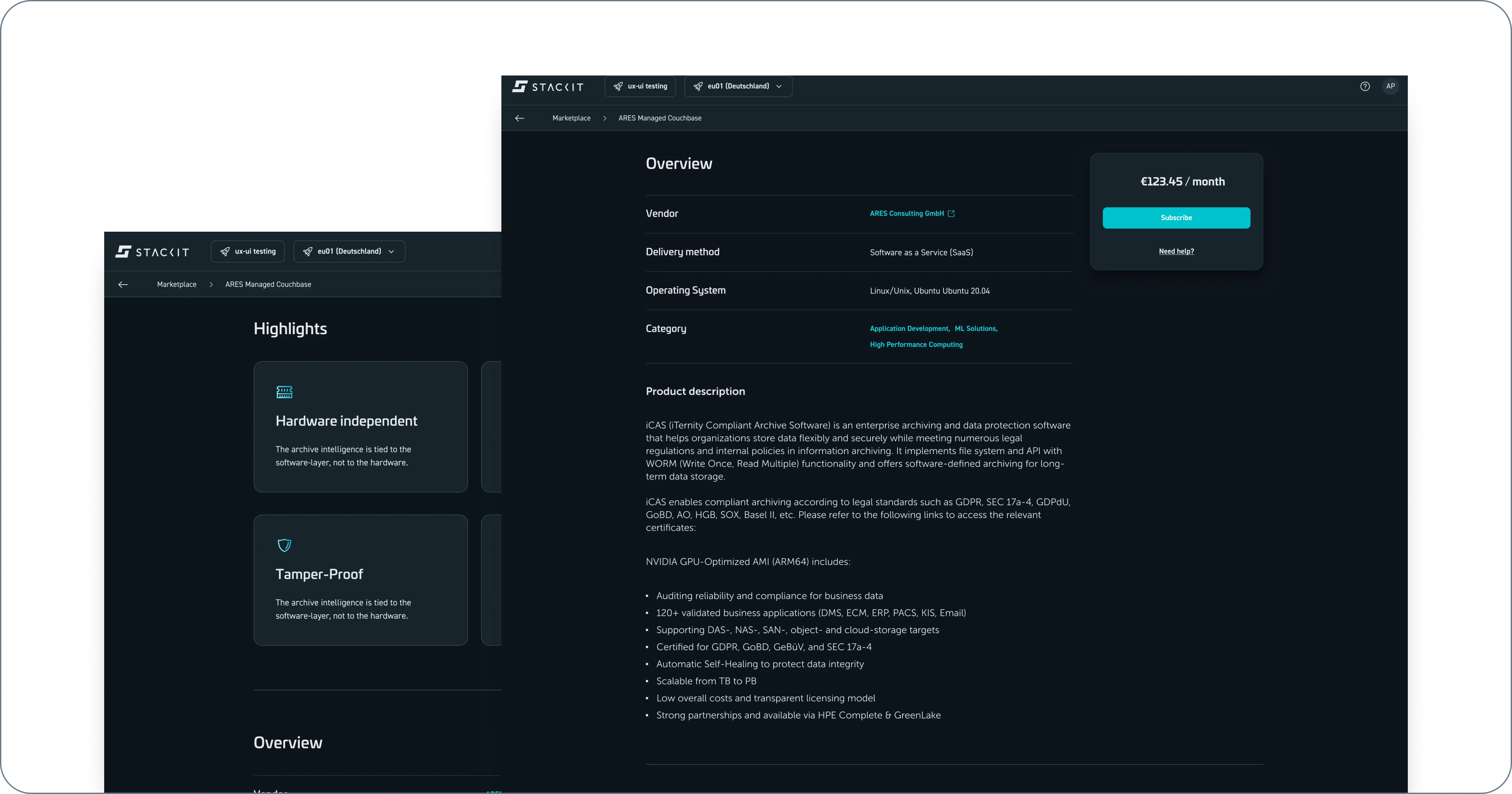 Decorative image showing the highlight page and overview page